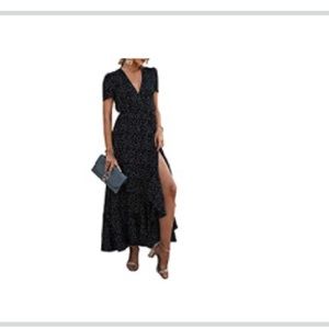 Polka dot wrap dress